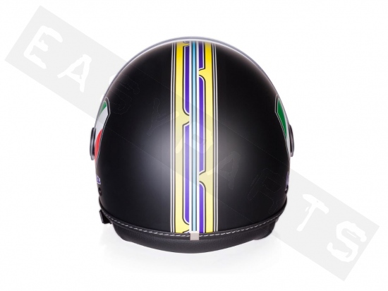 Piaggio Helm Demi Jet VESPA V-Stripes Schwarz Matt (Visier geformt)